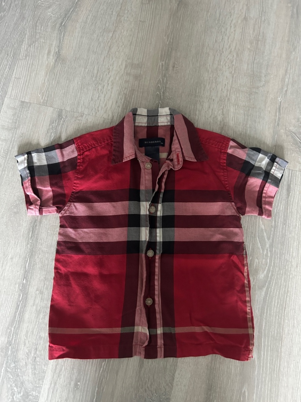 Burberry Kids Red Plaid Button-Front Shirt